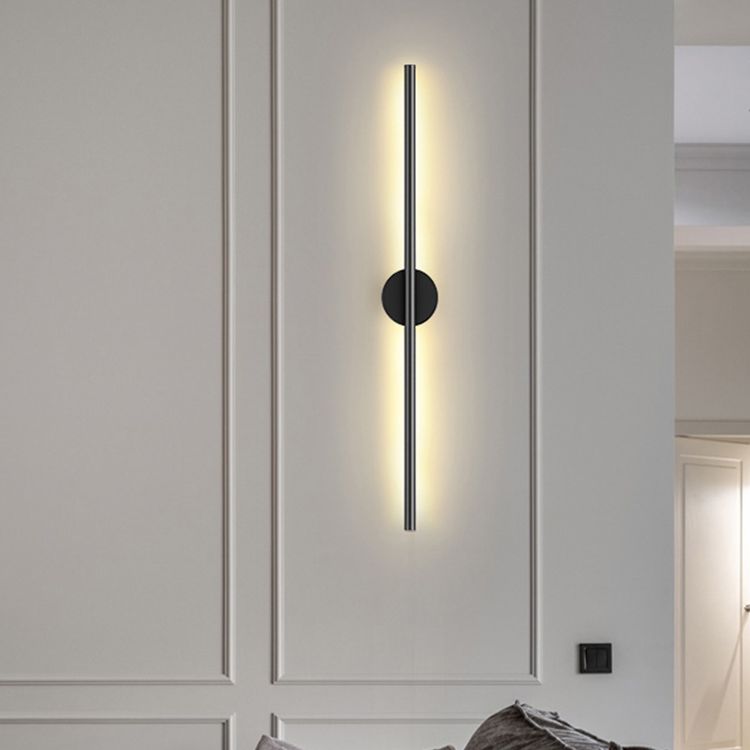 Modern Creative Linear LED Wall Light Wrought Iron Indoor Wall Lamp with Acrylic Shade