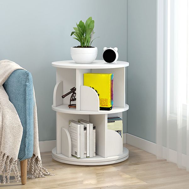 Modern Wooden Rotatable Bookcase Study Room Geometric Bookshelf