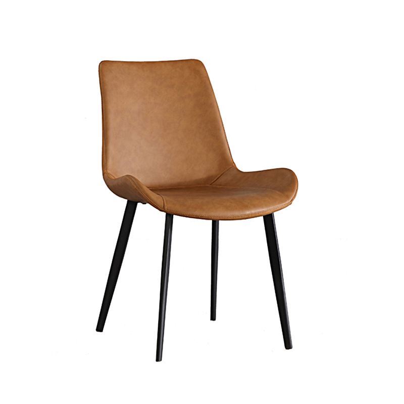 Scandinavian Metal Dining Chairs Dining Room Solid Back Armless Chairs