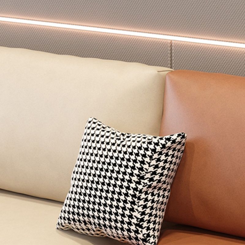 124.02"L X 62.99"W X 35.43"H Fabric Cushions Sectional Square Arm Sofa with Chaise