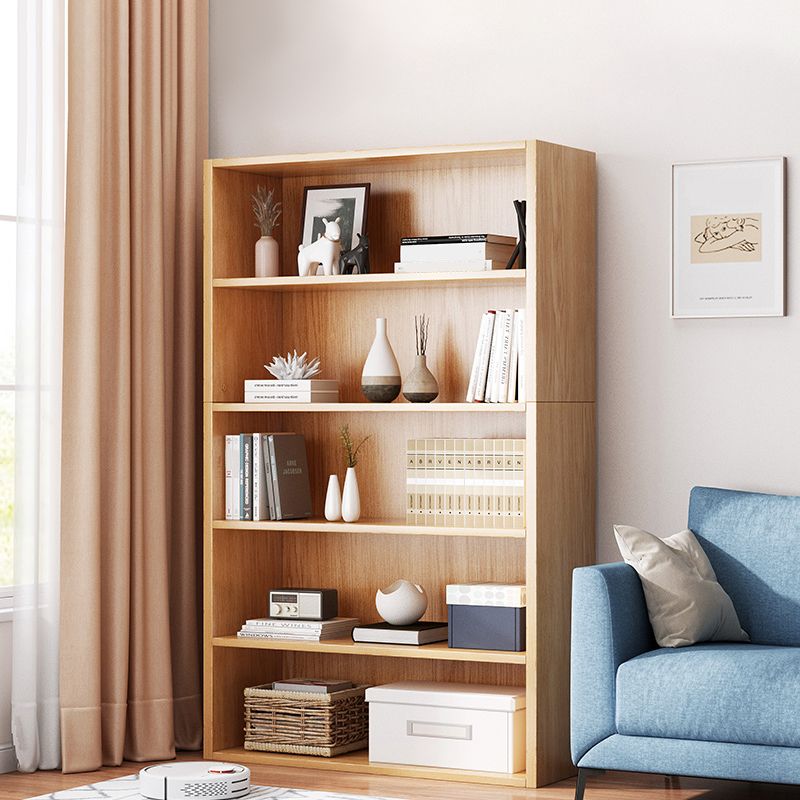 Closed Back Modern Style Bookshelf Wood Bookcase for Home Office