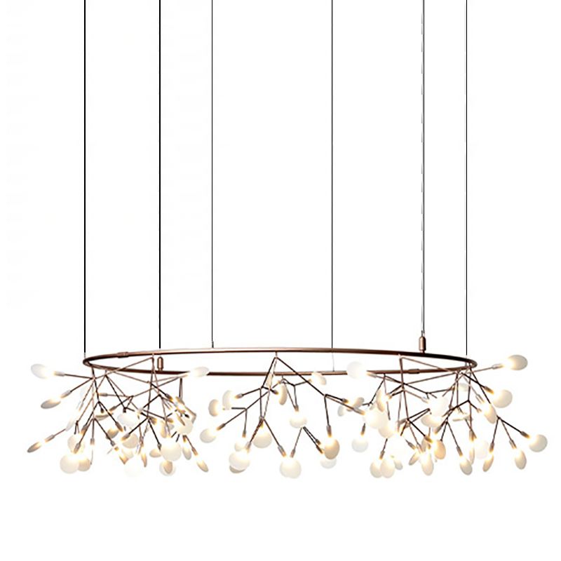 Metal White Chandelier Nordic Style Fireflies Chandelier Lamp for Living Room