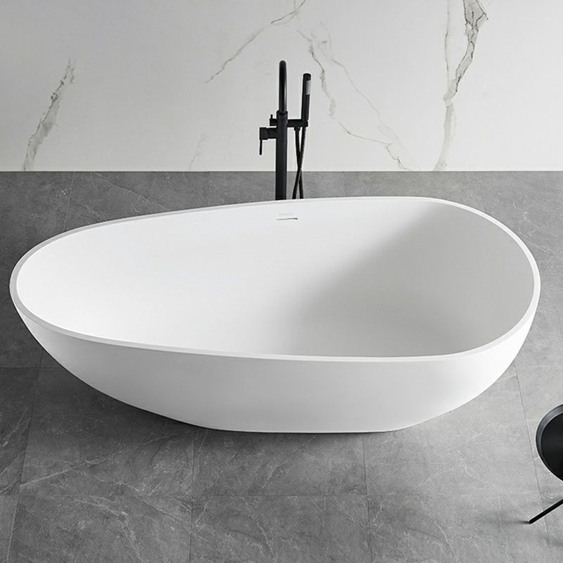 Modern Stone Soaking Bath White Freestanding Bathtub for Bathroom
