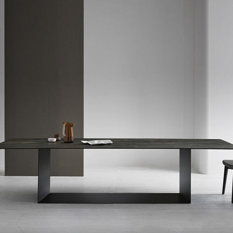 Metal Traditional Luxury Rectangle Table Sintered Stone Dining Table for Home