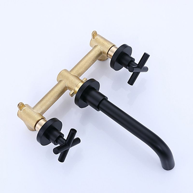 Modern Circular Bathroom Sink Faucet with 2 Handles Wall Mounted Bathroom Faucet