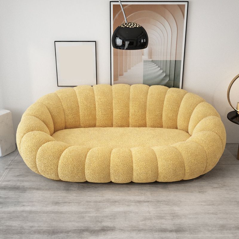 Contemporary Wool Sofa with Swen Pillow Back for Living Room