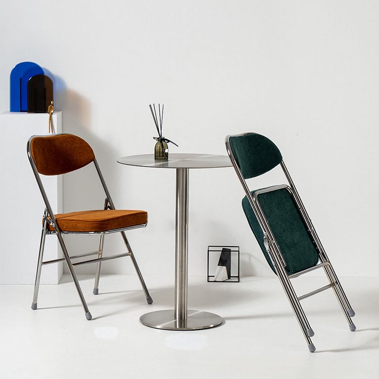 Chaises d'appoint de salle à manger pliantes de style industriel Chaises de salle à manger rembourrées sans accoudoirs (Ensemble de 2)