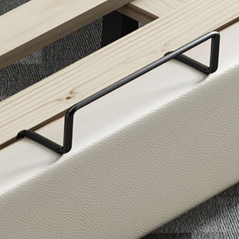 84.65 inch Wide Contemporary Bed Frame Solid Wood Bed with Headboard