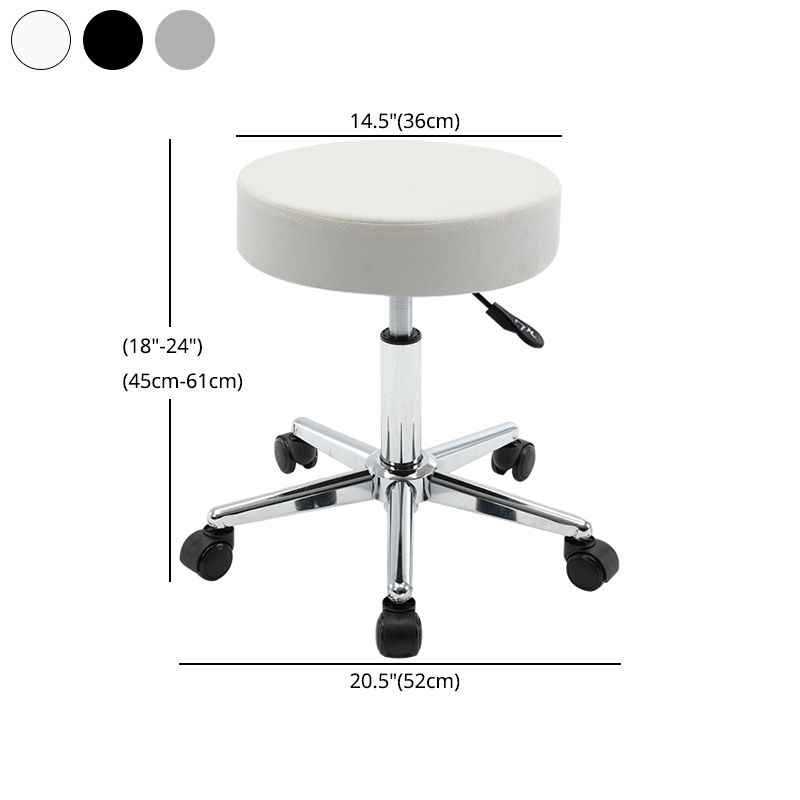 Sgabello da bar in pelle senza braccia moderna regolabile con base in metallo
