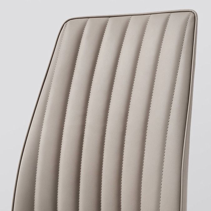 Faux Leather Dining Chairs Contemporary Upholstered Chairs with Metal Base