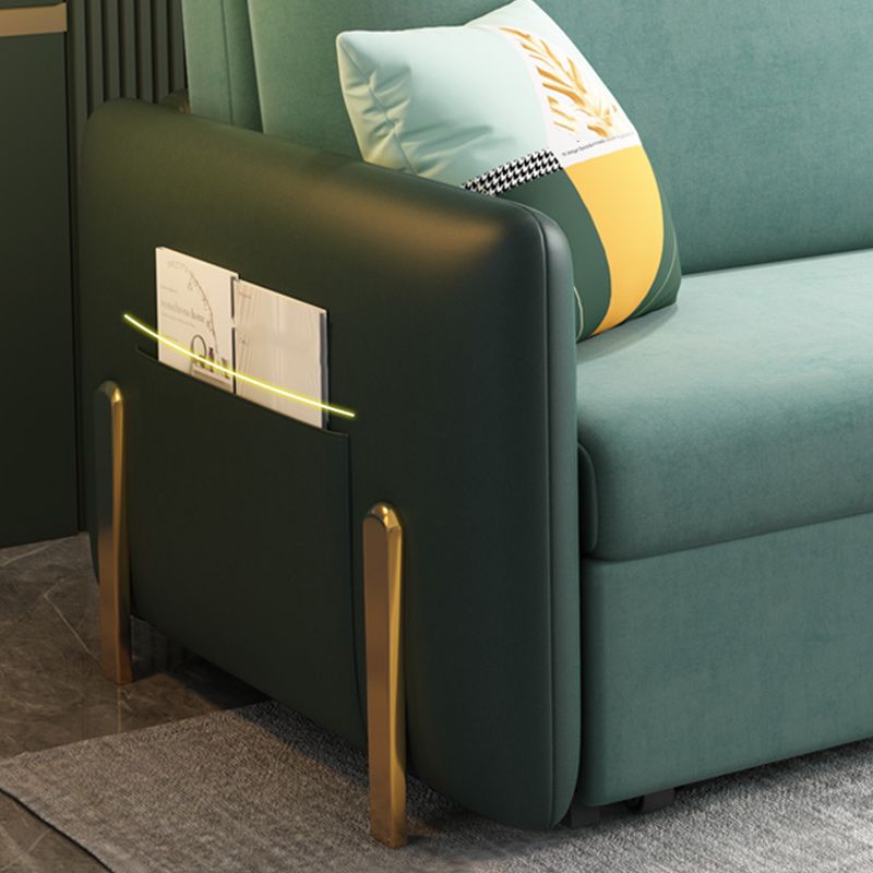 35" Wide Glam Sleeper Sofa Futon Pillow Included Green Sleeper Sofa