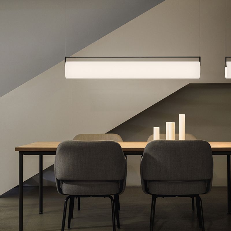 Luces de lámpara de araña de isla LED moderna Cilíndrica blanca de la isla de iluminación de la isla