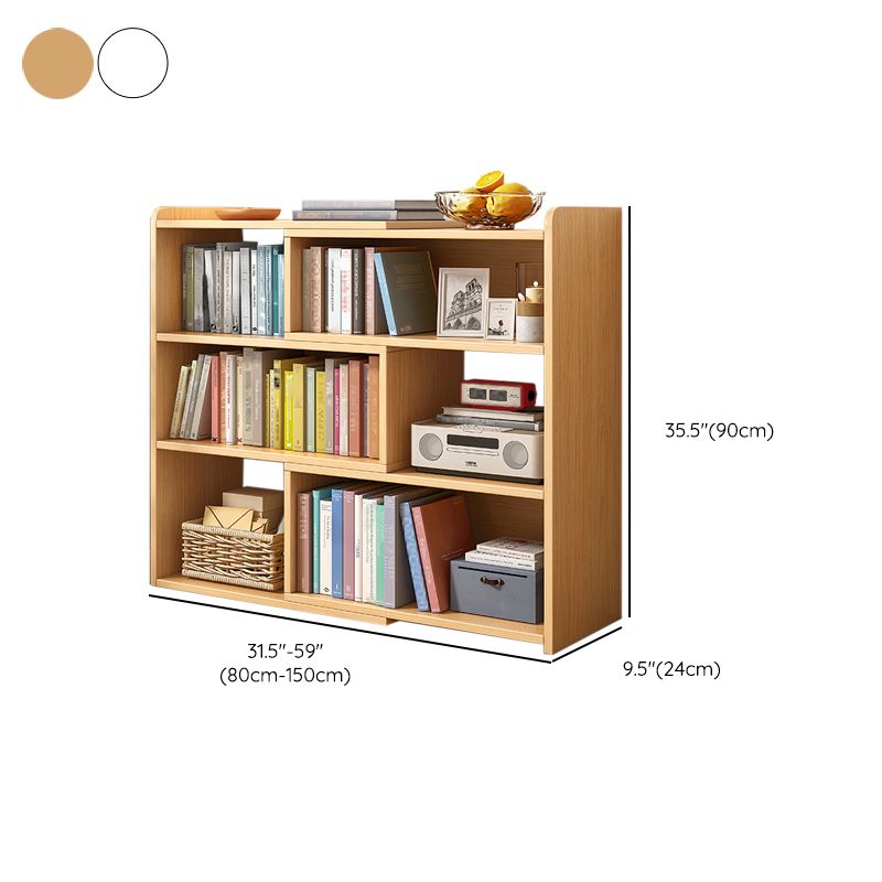 Engineered Wood Standard Bookshelf Contemporary Closed Back with Shelves