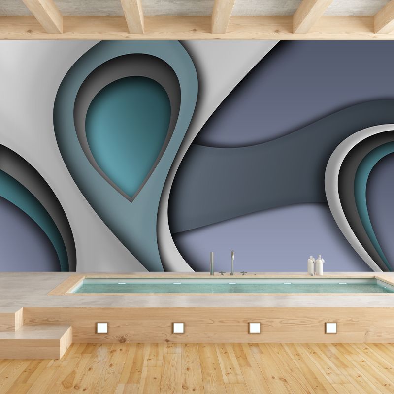 Illustration Stain Resistant Mural Wallpaper Geometric Pattern Sleeping Room Wall Mural