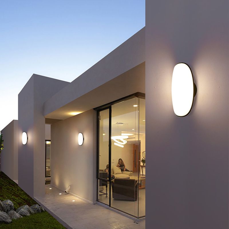 Simple Wall Sconce Curl Outdoor Wall Light Fixture with Acrylic Shade