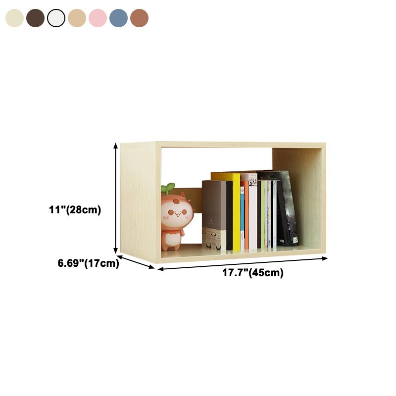 11"H Modern Style Bookcase Wood Open Back Bookshelf for Home Office