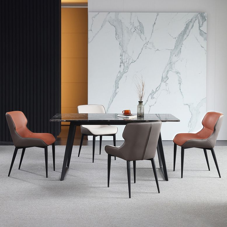 Contemporary Side Chair Set Faux Leather Side Chairs for Kitchen