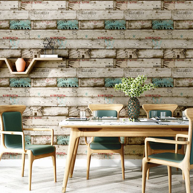 Roest Shiplap en Scriptbehang voor slaapkamer 50 m² wanddecoratie in lichte kleuren