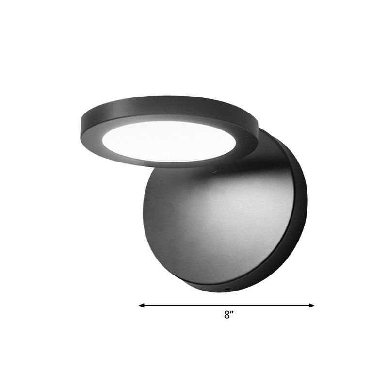 Zwarte afwerking cirkelvormige wandlamp Moderne stijlvolle geïntegreerde LED -acryl sconce verlichting in witte/warme verlichting