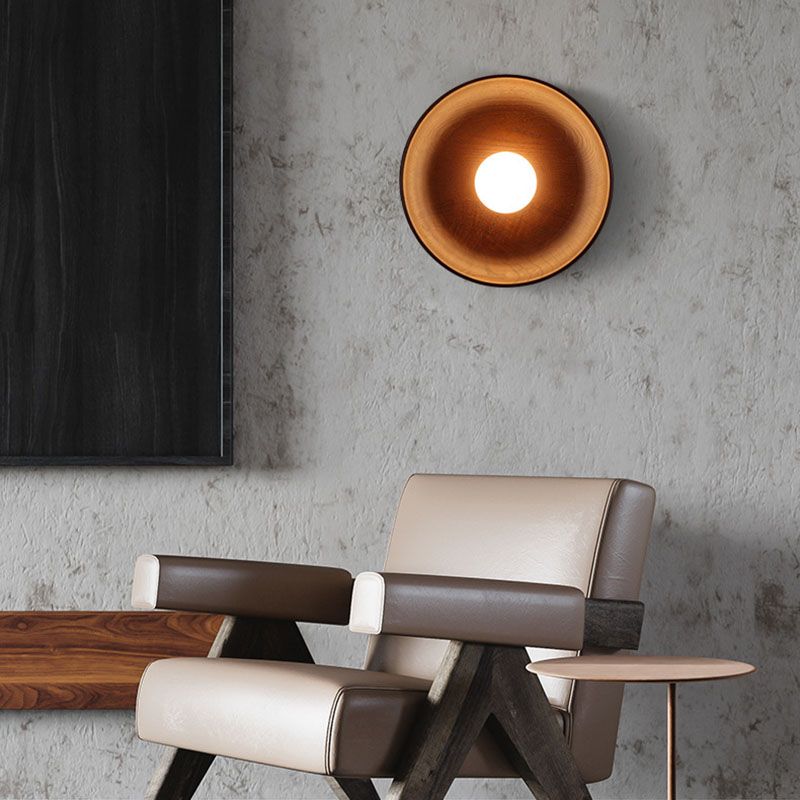 Modern Simplicity Wall Sconce Wooden 1-Light Wall Light for Interior Spaces