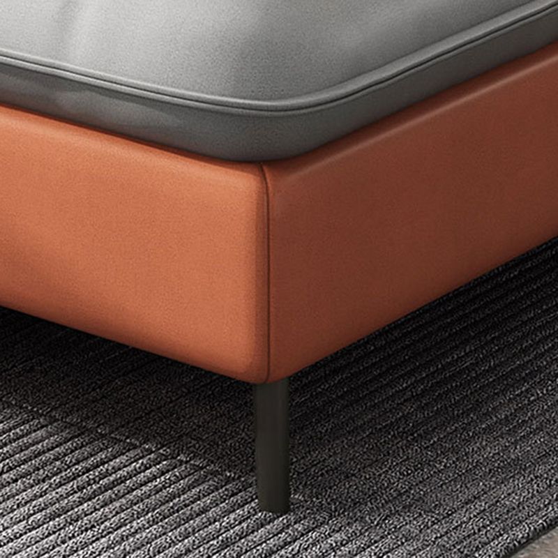 Tufted Flared Arm 5-Seat Sectional Faux Leather Sectional for Living Room