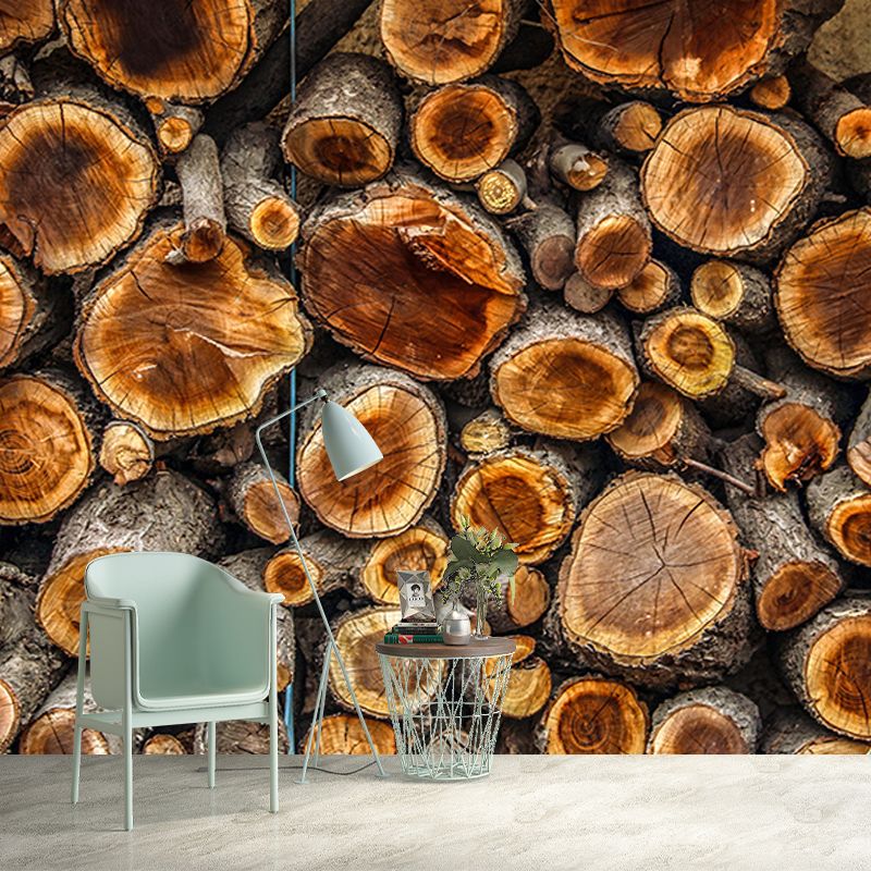 Environment Friendly Mural Wallpaper Industrial Style Wood Texture Mural for Home Decor