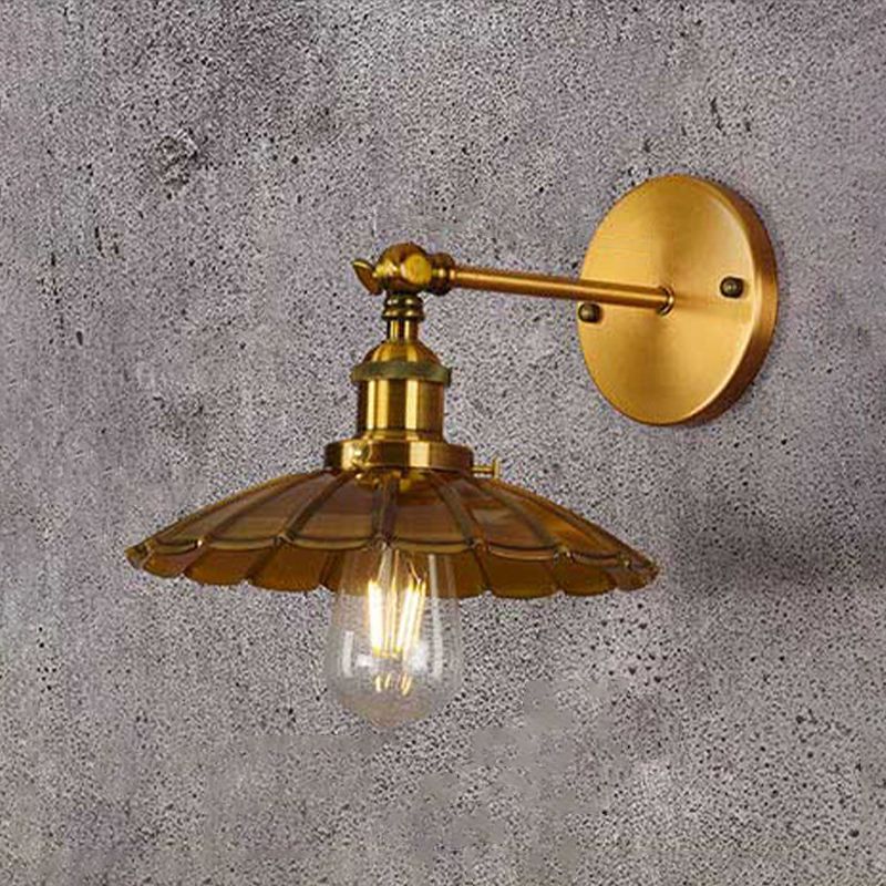 1 Light Wall Mount Lighting Industrial Wall Mounted Lamps in Gold for Living Room