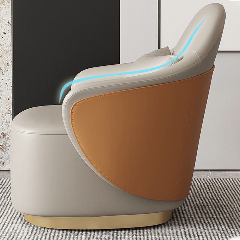 Grey Lounge Chair Arms Included Barrel Chair for Living Room