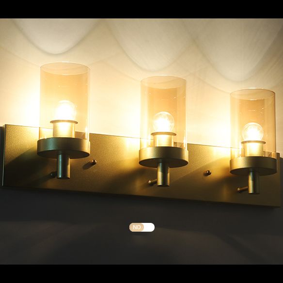 Vintage -Stil Eitelkeitspiegel Lichter 3 Leuchten Wandmontierte Spiegel Frontlampe im Glasschatten