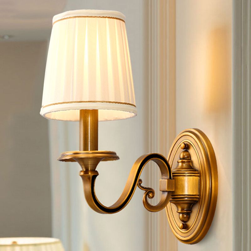 American Style Copper Wall Light Cylinder Shape Wall Lamp for Living Room