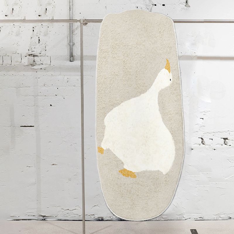 Apricot Simple Rug Polyester Duck Indoor Rug Non-Slip Backing Rug for Sitting Room