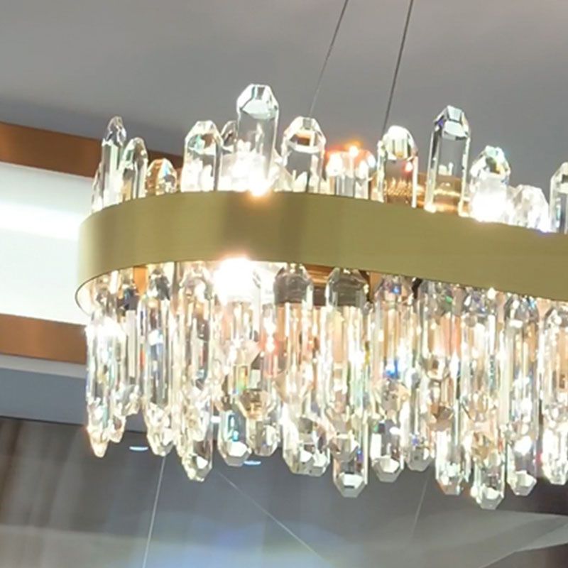 Post Modern in stile Crystal Island Light Gold Simplicity Hanging Light per sala da pranzo