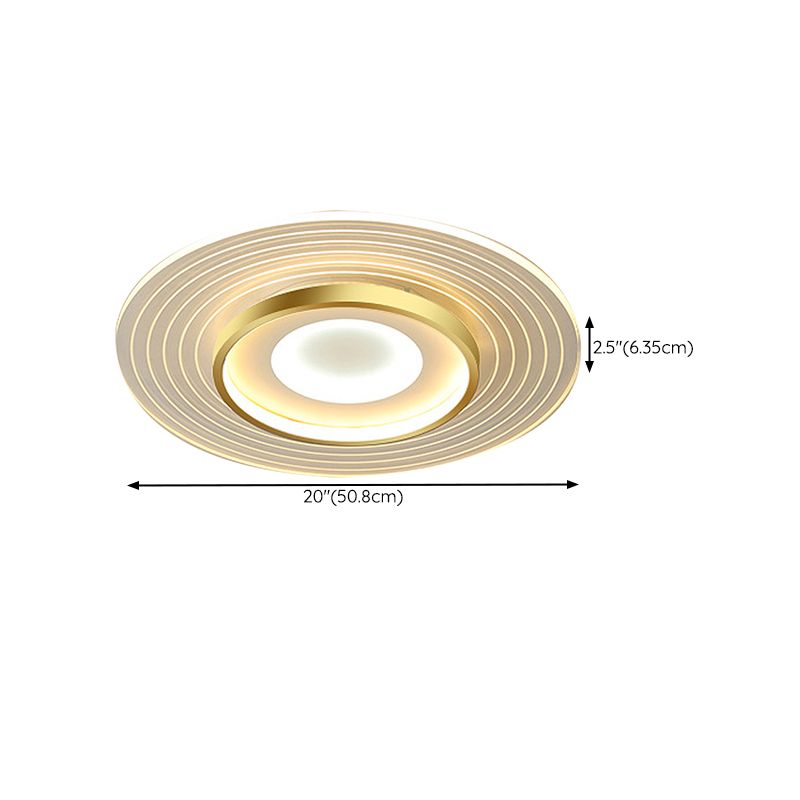 2 Lights Geometric Flush Light Modern Metal Flush Mount Lights for Bedroom