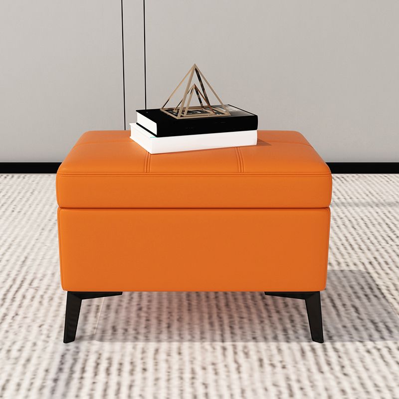 Rectangle Storage Ottomans Contemporary Leather Storage Ottomans with Legs
