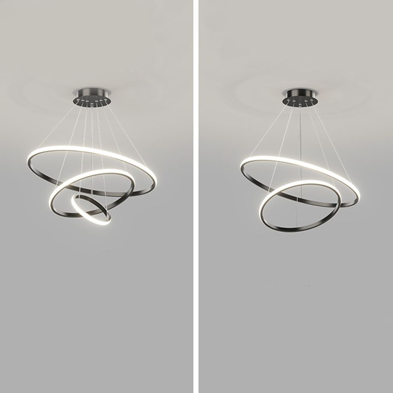 Luci del lampadario moderne a più anelli lampadario il lampadario in metallo