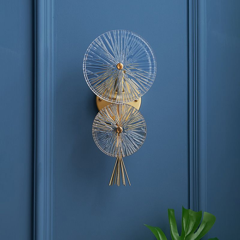 Double Circle Shade Wall Lighting Postmodern Style Glass 1 Lights Sconce Lamp