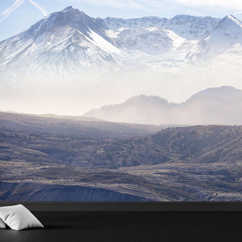 St Helens Mountain Mural Modern Style Mildew Resistant Living Room Wall Covering