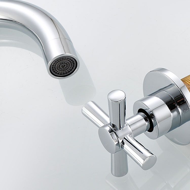 Contemporary Bathroom Faucet Deck Mounted Copper Low Arc Swivel Roman Tub Faucet Set