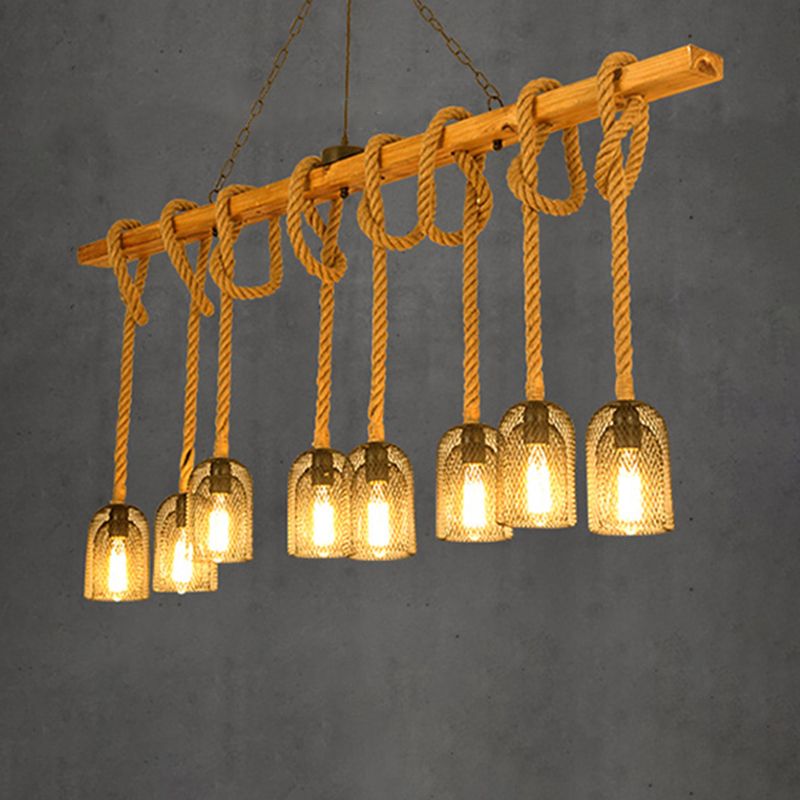 Industrial Wooden Island Light Household Hanging Lighting Fixture