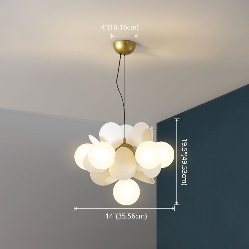 Balloon suspension des luminaires suspendus Cartoon Métallique Drop Pendant avec une teinte en verre pour la chambre