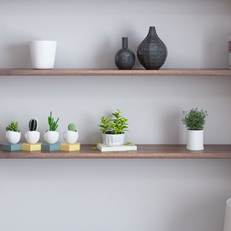 Industrial Closed Back Bookshelf Floating Wooden Natural Bookcase