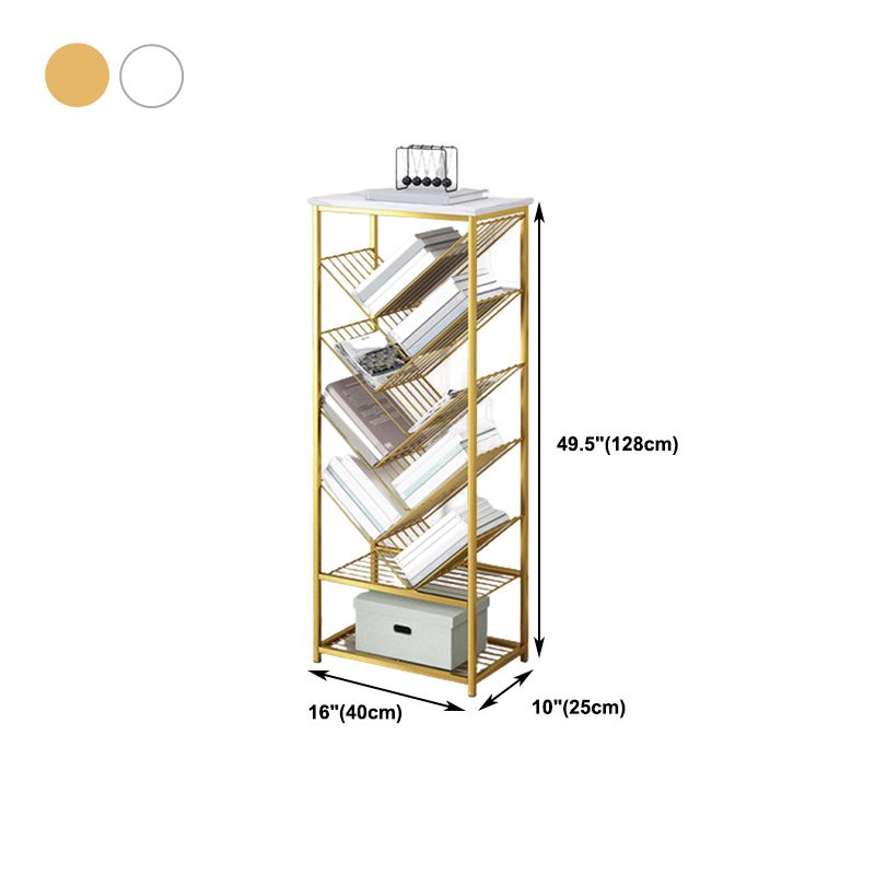 Modern Metal Book Shelf Home Open Back Bookcase with Shelves