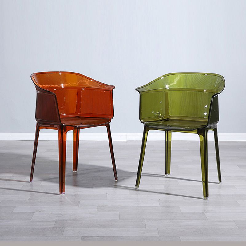 Nordic Style Plastic Dining Armchair Stacking Dining Chair for Restaurant