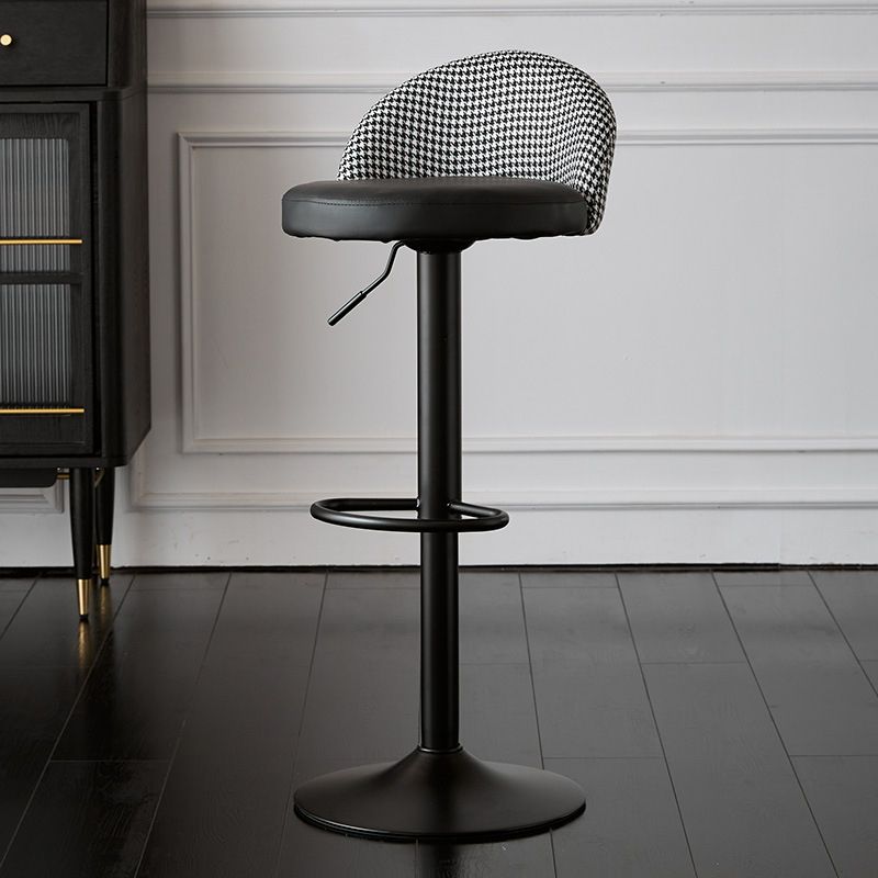 Low Back Dining Stools Adjustable Height Bar Stools with Cushion