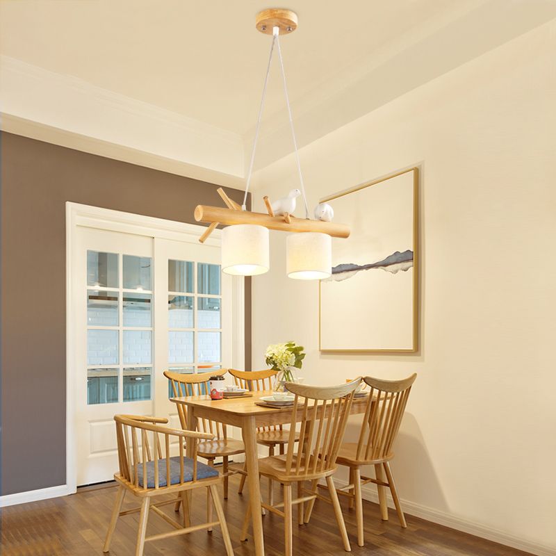 Moderne Stilzylinderform Island Lichter Holz Island Anhänger