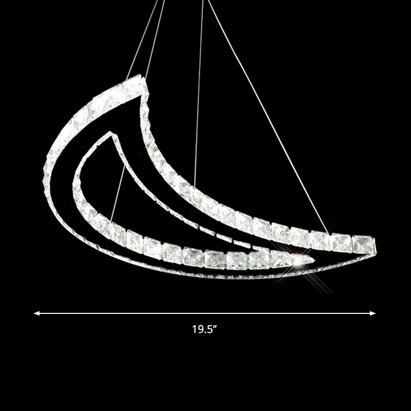 Lámpara de techo creciente de bloque de cristal simplicidad de led de acero inoxidable arennelera de colgante de acero inoxidable en luz cálida/blanca