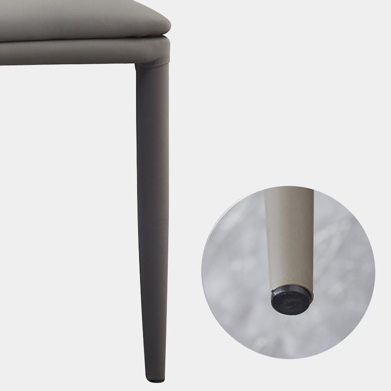 Sillas laterales sólidas sin brazos de diseño contemporáneo, sillas de comedor de cuero para el hogar