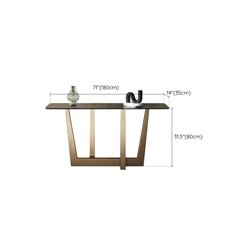 Stone Rectangular Console Table 1-shelf 31.5" Tall Accent Table