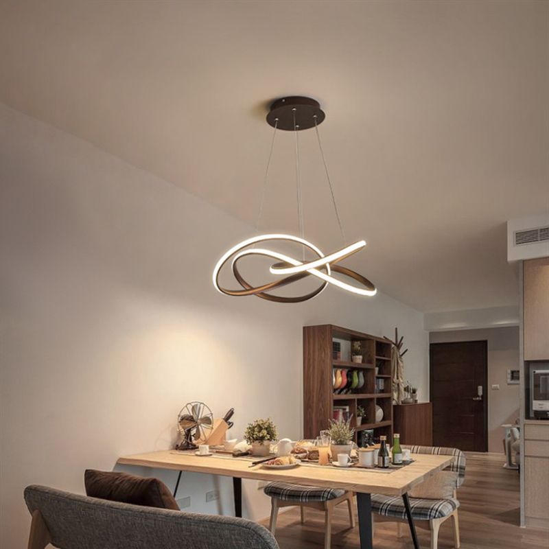 Aluminum Pendant Light Linear Modern LED Ceiling Light for Dining Room