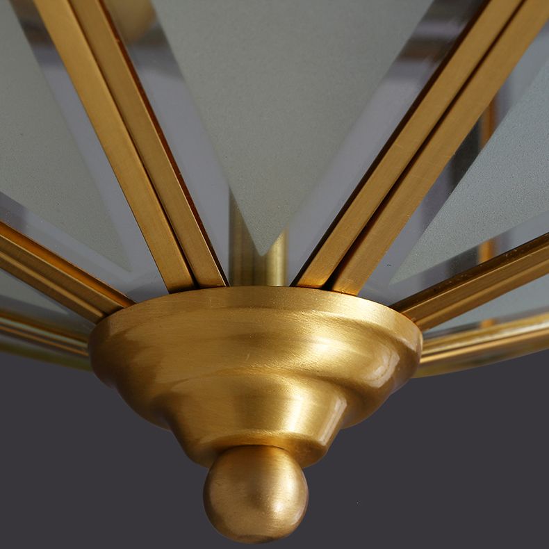 Dispositivo de fijación del techo interior de cobre de la colonia de lámparas de techo geométrico de vidrio esmerilado